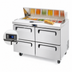 Thumbnail image #4 for Migali Competitor Series 67-Inch 4-Drawer Pizza Prep Table with Self-Contained Side-Mount Refrigeration