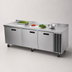 Thumbnail image #3 for Delfield 99-Inch 3-Section Refrigerated Work Table with Stainless Steel Top, Side-Mounted R290 Refrigeration, and 3 Doors