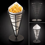 Thumbnail image #3 for American Metalcraft Ironworks FFB59 Conical Black Wrought Iron French Fry Basket, 5-Inch Dia. x 9-Inch H Case of 24