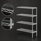 Thumbnail image #3 for Eagle Group A4-74-1842C 4-Tier Add-On Wire Shelving Unit, 42W x 18D x 74H, Chrome-Plated
