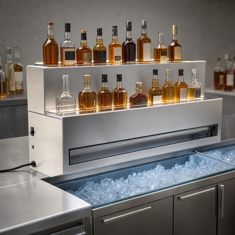 Product image #3 for Glastender 24-Inch Two-Tier Lighted Liquor Display for Glass Ice Display Units