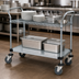 Thumbnail image #3 for Quantum Chrome Wire and Galvanized 2-Shelf Utility Bus Cart