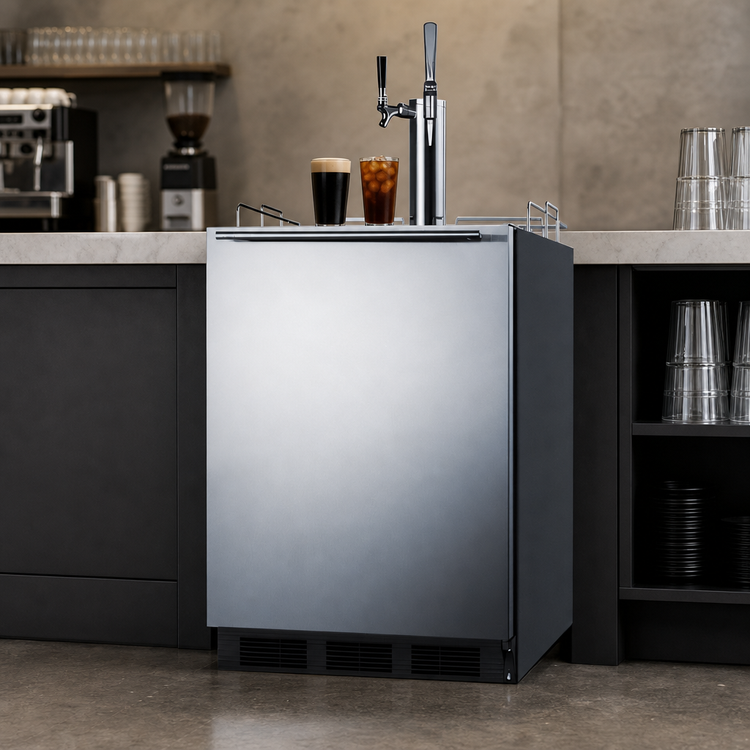 Product image #4 for Summit Commercial ADA Compliant Combo Nitro/Cold Brew Coffee Dispenser, 24-Inch, 5.5 Cu. Ft., Built-In or Freestanding, 2-Tap