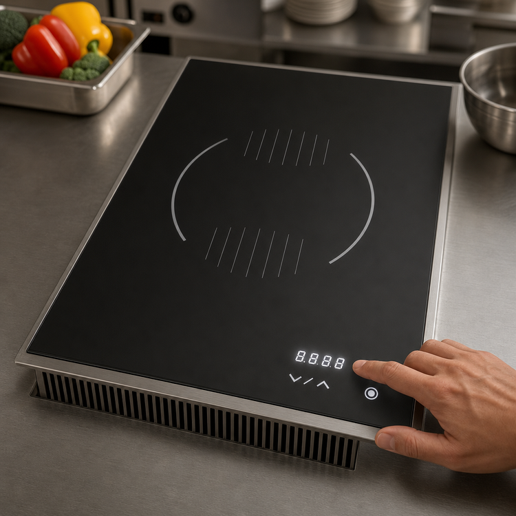 Product image #3 for Nemco DIPO 1-Burner Drop-In Induction Cooktop with Integrated Touch Controls, 120V, 1.8 kW