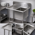 Thumbnail image #3 for John Boos Pro-Bowl 1-Compartment Stainless Steel Sink with Left Drainboard and Legs