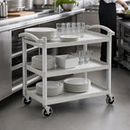 Thumbnail image #4 for Cambro BC340KDLP480 Low-Profile 3-Shelf Utility Bus Cart, Speckled Gray, Polyethylene, 400 lb. Capacity