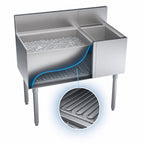 Thumbnail image #3 for Krowne Royal Series KR19-M36L-10 36-Inch Underbar Combination Ice Bin with 6-Bottle Storage, 74-Lb Ice Capacity, 10-Circuit Cold Plate