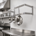 Thumbnail image #3 for Omcan USA Stainless Steel Wall-Mounted Pot Rack, 36 Inch, 2-Bar, with 3 Plated Hooks