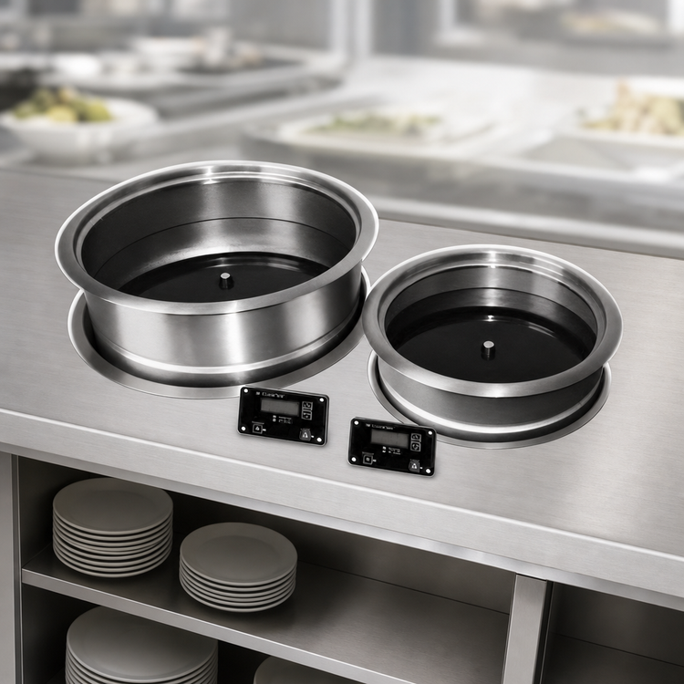 Product image #3 for CookTek SinAqua Round Drop-In Waterless Induction Buffet Warmer / Hot Food Dry Well, 11.25-Inch, 650W, 208-240V