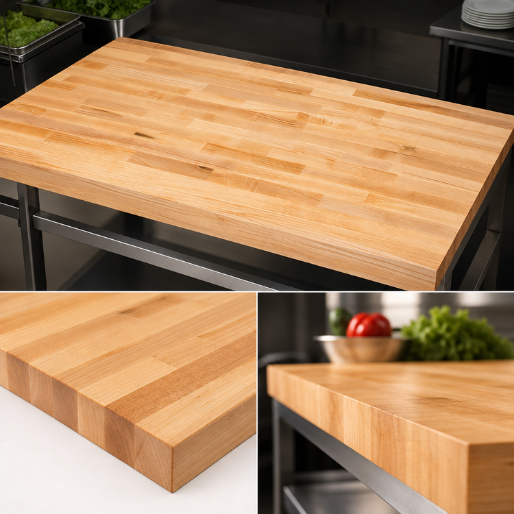 Product image #3 for John Boos 108-Inch x 42-Inch x 2-1/4-Inch Edge Grain Northern Hard Rock Maple Work Table Top with Penetrating Oil Finish