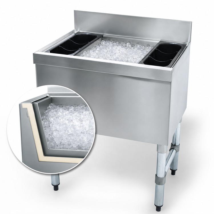 Product image #3 for Advance Tabco Underbar Basics 36-Inch Wide Non-Cold Plate Bar Ice Bin with 12-Inch Deep Chest