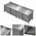 Thumbnail image #3 for John Boos 16 Gauge 300 Series Stainless Steel Enclosed Base Work Table with Sliding Doors, 144 x 30 Inch, 5 Inch Backsplash