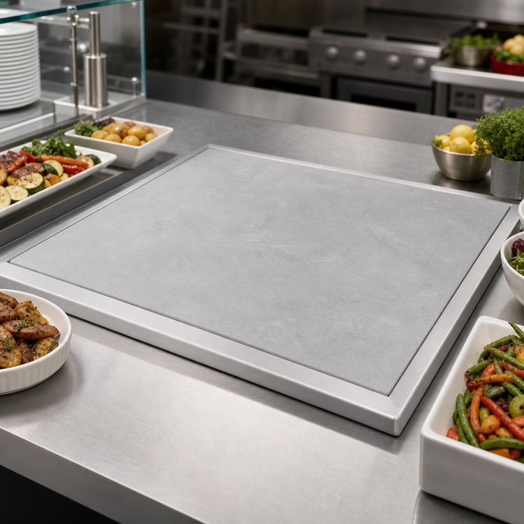 Product image #3 for Hatco 48-Inch Simulated Stone Built-In Flush-Top Hot/Cold Shelf with Remote Refrigeration