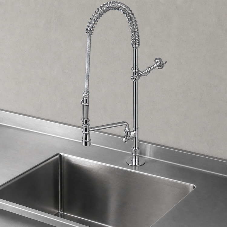 Product image #3 for EasyInstall Single-Hole Deck-Mount Pre-Rinse Unit with 12" Swing Add-On Faucet and 0.65 GPM Spray Valve