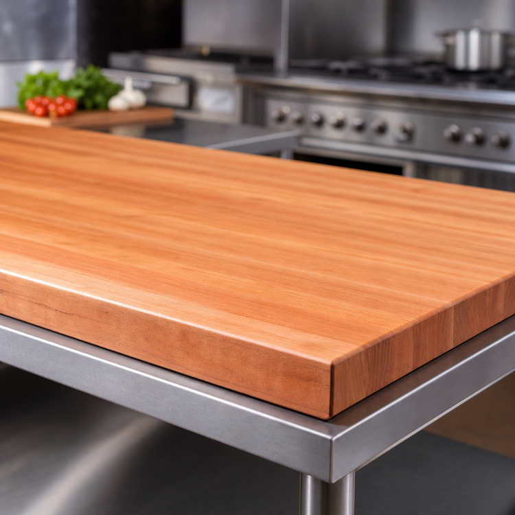 Product image #3 for John Boos Boos Block American Cherry Edge Grain Kitchen Countertop, 144 x 36 x 3 Inch, No Backsplash