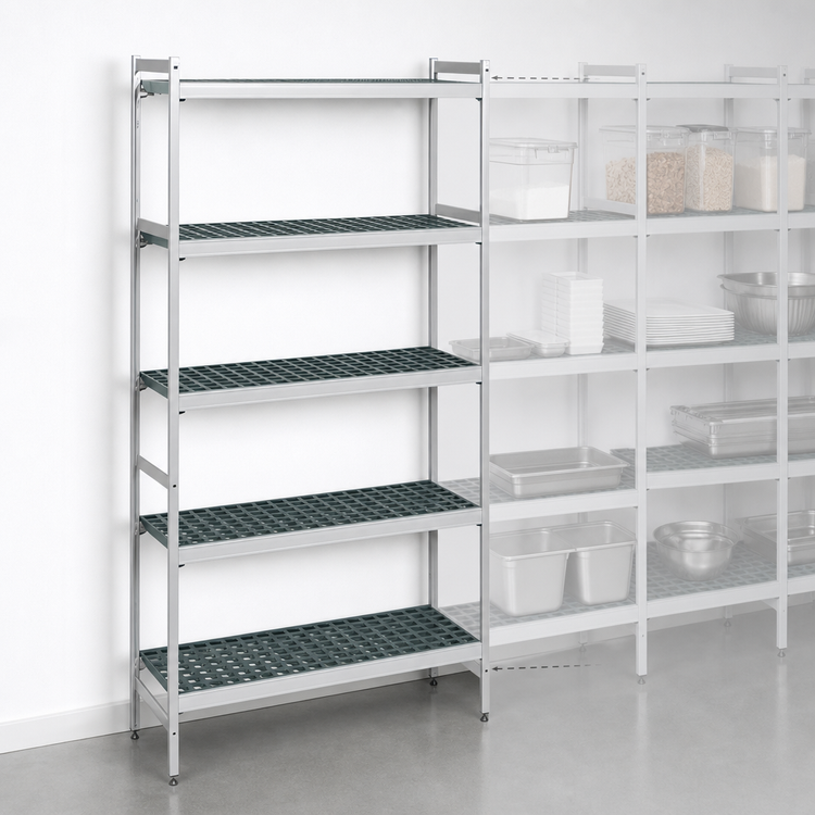 Product image #3 for Fermostock 5-Tier Starter Polymer Shelving Unit, 38 in. W x 18 in. D x 83 in. H