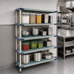 Thumbnail image #3 for Metro MetroMax 4 AX356G4 4-Shelf Blue Polymer Add-On Shelving Unit, 48"W x 18"D