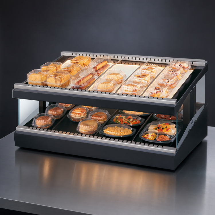 Product image #3 for Hatco Glo-Ray Designer Slant Countertop Hot Food Display Warmer with Heated Glass Shelf, 27-Inch