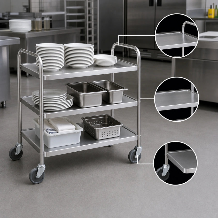 Three Stainless Steel Shelves