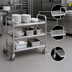 Thumbnail image #3 for Vollrath 97105 3-Shelf Stainless Steel Utility Bus Cart, 400 lb Capacity