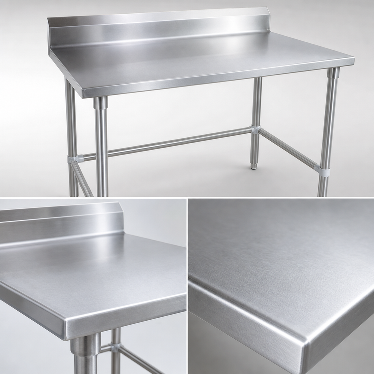 Product image #3 for John Boos Stallion 84-Inch x 24-Inch Stainless Steel Work Table with 5-Inch Backsplash