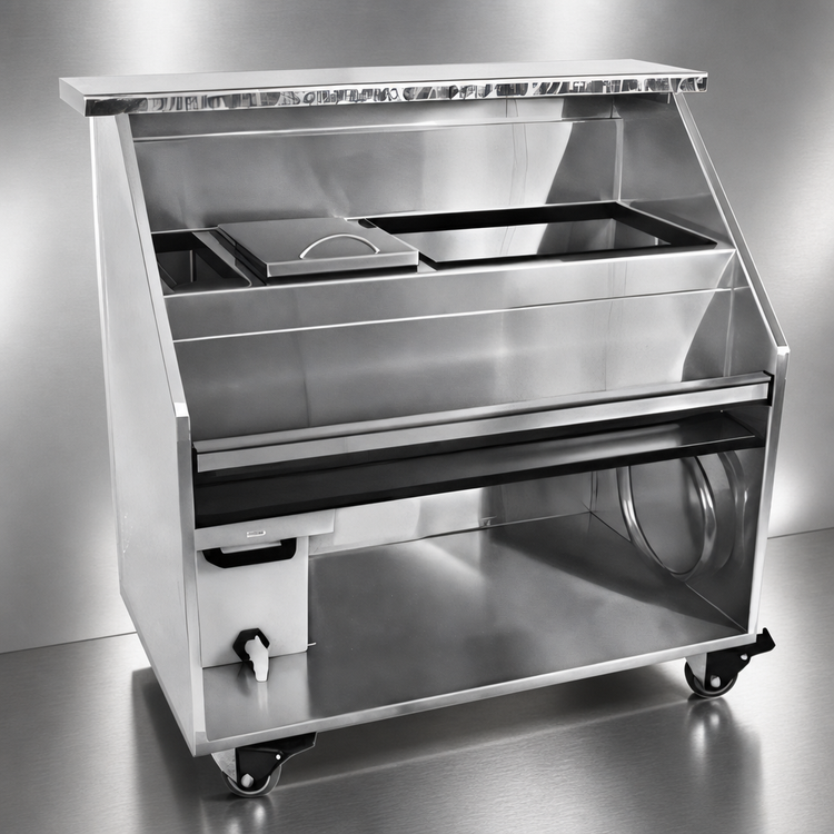 Product image #3 for Glastender 60-Inch Portable Stainless Steel Bar for Stackable Cups with Insulated Ice Bin and Iced Beverage Compartment