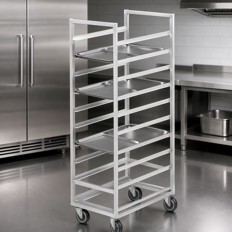 Product image #3 for Channel Stainless Steel Single-Section Cafeteria Tray Rack, 23 x 30 x 64 Inches, End Load, 18-Tray Capacity