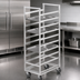 Thumbnail image #3 for Channel Stainless Steel Single-Section Cafeteria Tray Rack, 23 x 30 x 64 Inches, End Load, 18-Tray Capacity