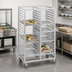 Thumbnail image #3 for Channel Manufacturing Double Section Aluminum Cafeteria Tray Rack, 41 in. W x 30 in. D x 70 in. H, 80-Tray Capacity, 14 in. x 18 in. Trays