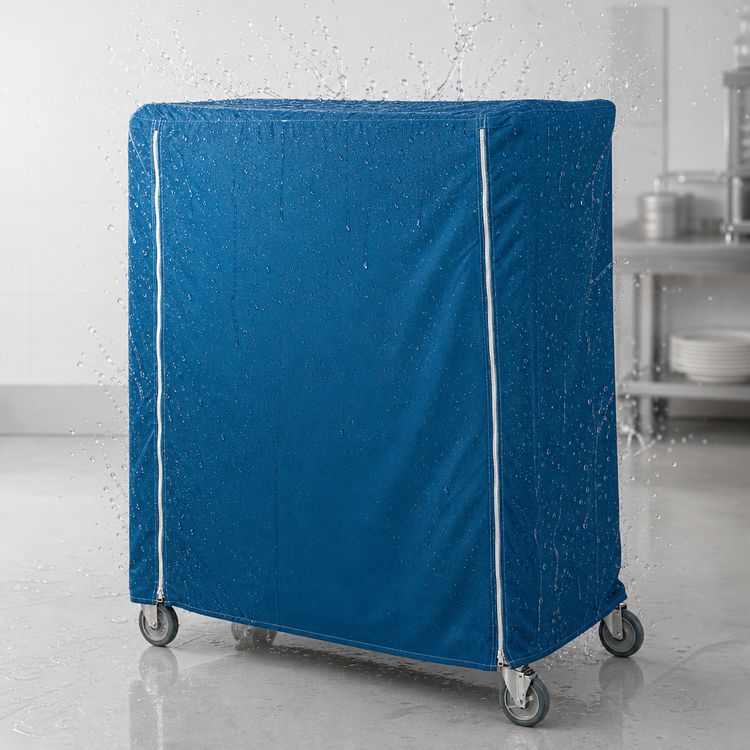 Product image #3 for Metro Cart Cover for 36 x 24 x 74 Inch Banquet Carts, Mariner Blue