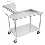 Thumbnail image #3 for John Boos DST6-3037SSW-C 36-7/8"W Stainless Steel Sorting Table with Raised Edge, Undershelf & Locking Casters