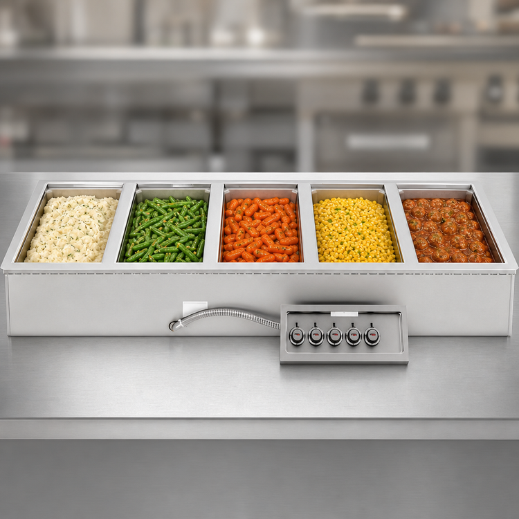 Product image #3 for APW Wyott HFW-5S Five-Well Rectangular Drop-In Electric Hot Food Well