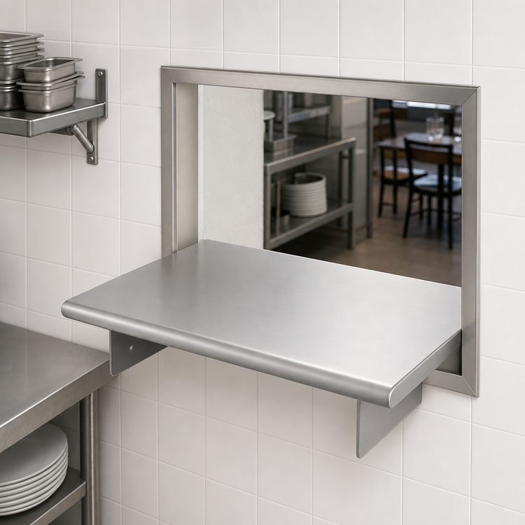 Product image #3 for Eagle Group Pass-Thru Wall Shelf, 72 x 24 Inches, 304 Stainless Steel