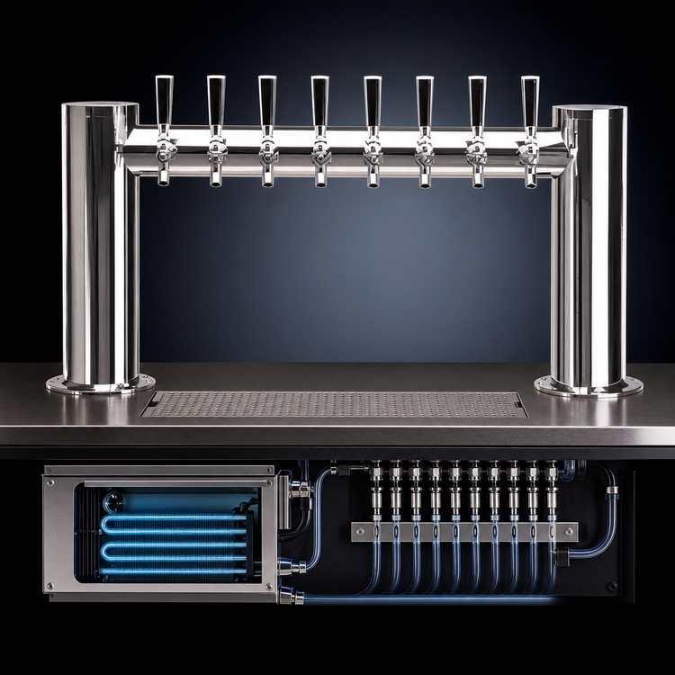 Product image #3 for Metropolis H-Style Countertop Glycol-Cooled 8-Faucet Draft Beer Tower