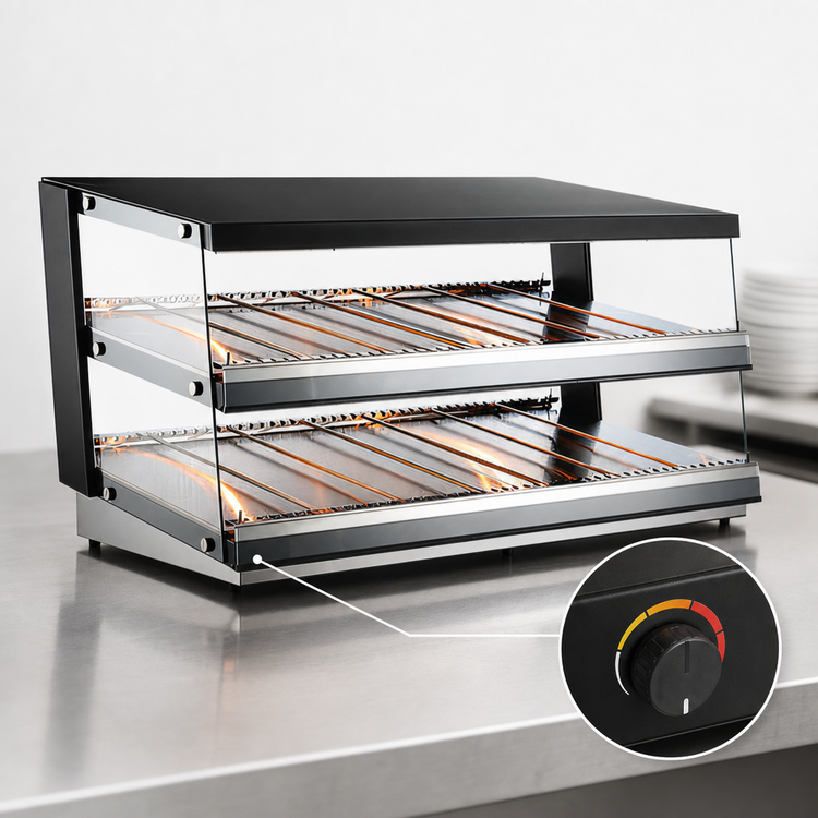 Product image #3 for Omcan Heated Countertop Pass-Through Hot Food Display Station, 4.87 Cu. Ft., 120V