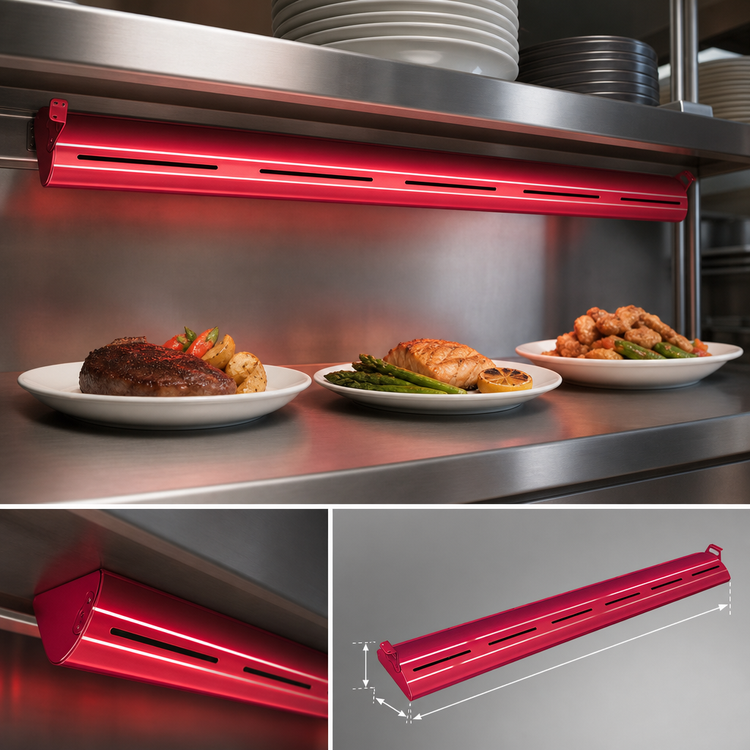 Product image #3 for Hatco Glo-Ray 48-Inch Curved Infrared Strip Heater, 800 Watt, Aluminum Housing