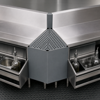 Thumbnail image #3 for Advance Tabco Prestige (Supreme) PRF-20-45OC 45° Outside Corner Underbar Filler with Removable Perforated Drainboard Top, Stainless Steel