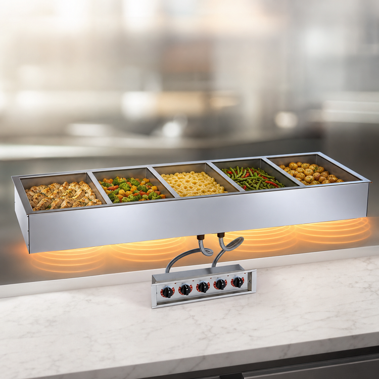 Product image #3 for Alto-Shaam Halo Heat 5-Pan Insulated Drop-In Electric Hot Food Well with Large Flange