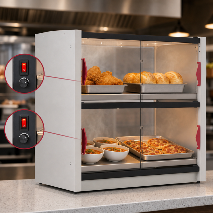 Product image #4 for Metro2Go 2-Shelf Grab & Go Countertop Hot Station with Sliding Polycarbonate Doors