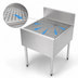 Thumbnail image #4 for Top Shelf 24-Inch x 24-Inch Freestanding Stainless Steel Underbar Drainboard with 6-Inch Backsplash