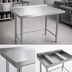 Thumbnail image #3 for 72-Inch x 30-Inch Open Base Stainless Steel Work Table with 1-1/2-Inch Rear Riser