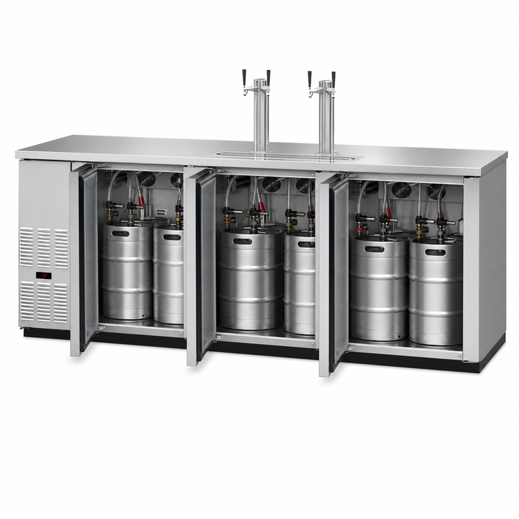 Product image #3 for Hoshizaki DD95-S Three-Section Direct Draw Draft Beer Cooler with 2 Towers, 4 Faucets, 5 Half-Keg Capacity