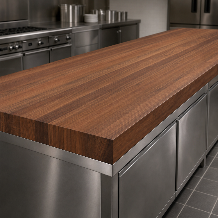 Product image #3 for Boos Block American Black Walnut Full-Length Edge Grain Kitchen Countertop, 96 x 36 x 3 Inch