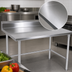 Thumbnail image #3 for John Boos Stallion 48-Inch x 36-Inch Stainless Steel Work Table with 5-Inch Backsplash and Safety Edge