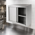 Thumbnail image #3 for John Boos WCS-60-X 60-Inch Wall-Mounted Stainless Steel Cabinet with Sliding Doors, Sloped Top, and Fixed Shelf