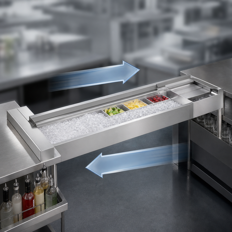 Product image #4 for Eagle Group 2200 Series Pass-Thru Stainless Steel Ice Chest, 36 x 18 x 8 Inches