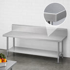 Thumbnail image #3 for Duke Manufacturing 314-36108-10R 108 x 36-Inch Stainless Steel Work Table with 10-Inch Riser, Marine Edge & Galvanized Undershelf
