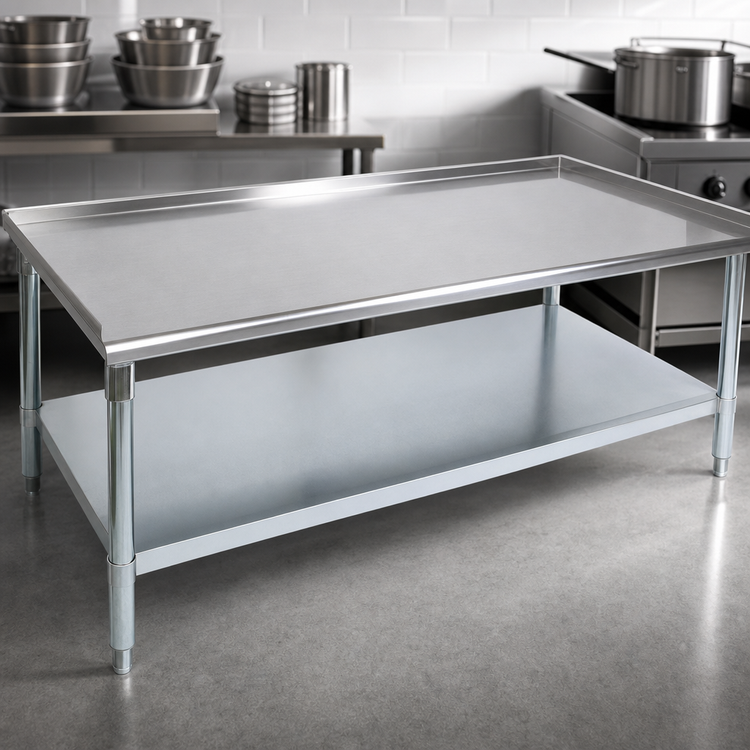 Product image #3 for John Boos Stallion 18 x 30 Inch Stainless Steel Equipment Stand with Adjustable Undershelf and Galvanized Base
