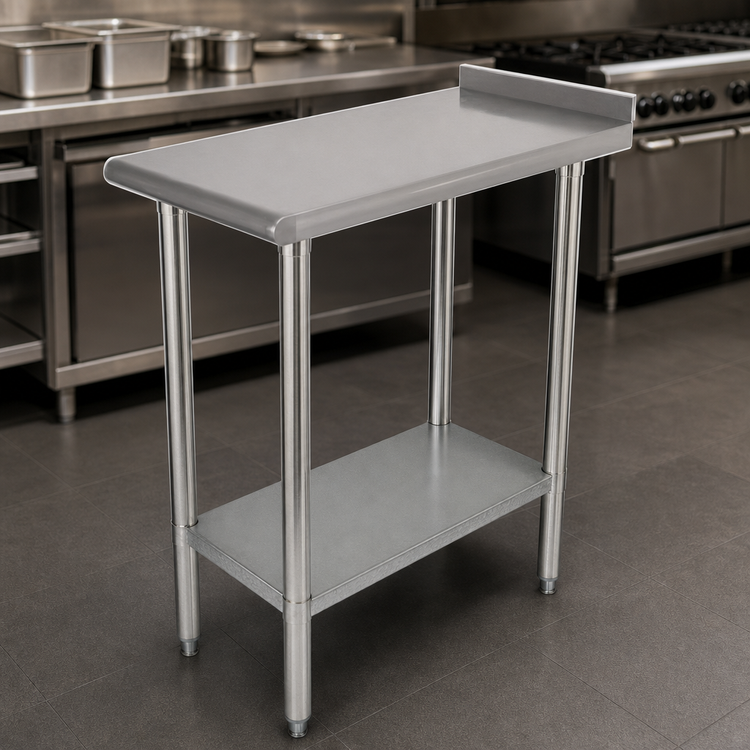 Product image #3 for Serv-Ware 15 Inch x 30 Inch Equipment Filler Table with 18/430 Stainless Steel Top and Galvanized Undershelf