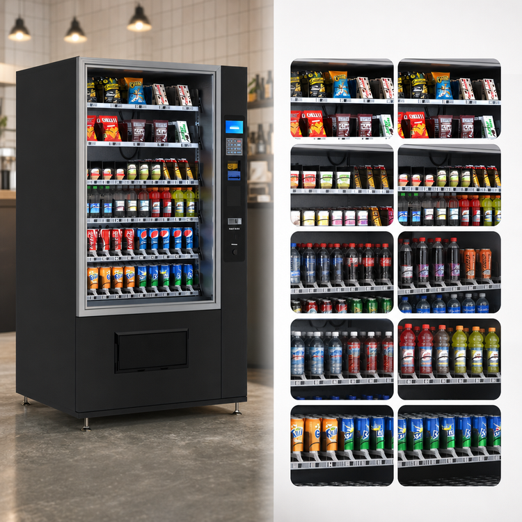 Product image #3 for KoolMore Refrigerated Snack and Drink Vending Machine with 60 Slots, Bill Acceptor, Black